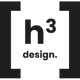 Black 'h3 design.' logo on a white background